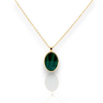 Ciondolo Ovale con Malachite (code FC012993)
