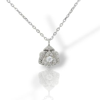 Κολιέ απο επιπλατινωμένο ασήμι 925° (code FCM002732)