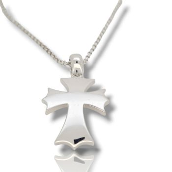 Σταυρός επιπλατινωμένος (με αλυσίδα) απο ασήμι 925° (code M002570)