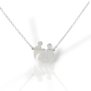 Κολιέ οικογένεια απο απο επιπλατινωμένο ασήμι 925°  (code M002929)