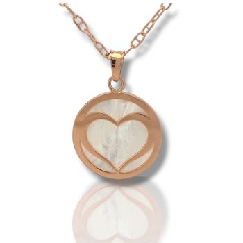 Κολιέ καρδια απο επιχρυσωμένο ροζ ασήμι 925° (code SHK905133C)