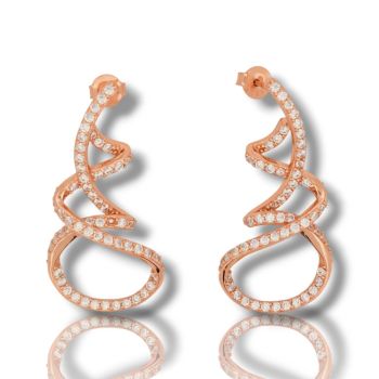 Σκουλαρίκια απο επιχρυσωμένο ( ροζ) ασήμι 925° (code SHK900138)