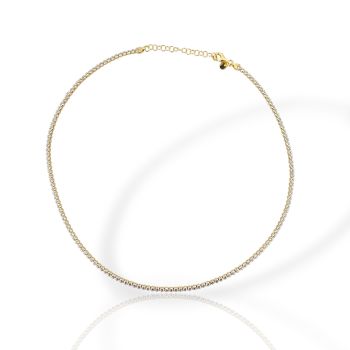 Κολιέ ριβιέρα απο επιχρυσωμένο ασήμι 925° (code SHK905137G)