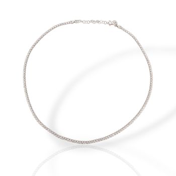 Κολιέ ριβιέρα απο επιπλατινωμένο ασήμι 925° (code SHK905142B)