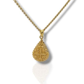 Κωνσταντινάτο Μενταγιόν από Επίχρυσο Ασήμι 925 με Αλυσίδα (code H008226)