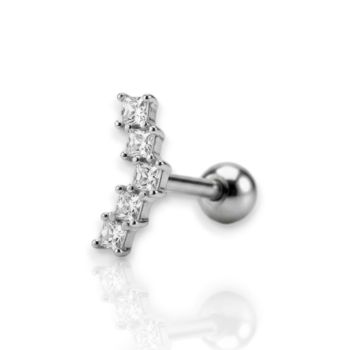 Piercing da Orecchio in Argento con Zircone (code FC012499)