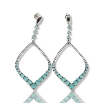 Σκουλαρίκια κρεμαστά απο επιπλατινωμένο ασήμι 925° (code FC001229)