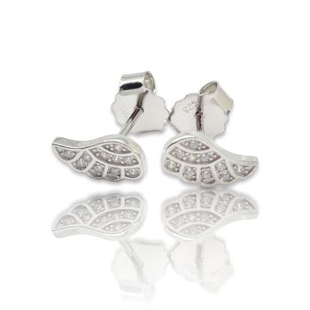 Σκουλαρίκια Φτερά απο επιπλατινωμένο ασήμι 925° (code FC008544)