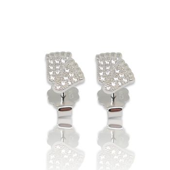 Σκουλαρίκια πατουσάκια μωρού απο επιπλατινωμένο ασήμι 925° (code FC008545)