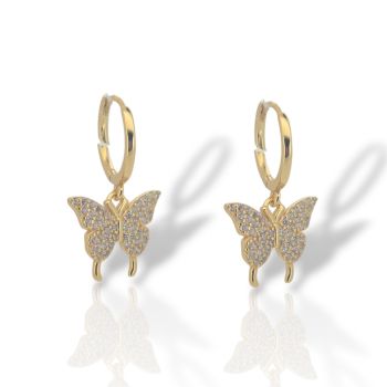 Orecchini a farfalla in argento placcato oro 925° (cod. FC008735)