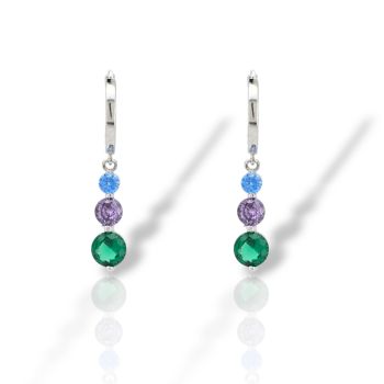 Σκουλαρίκια κρεμαστά απο επιπλατινωμένο ασήμι 925° (code FC009486)