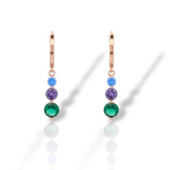 Σκουλαρίκια απο ροζ επιχρυσωμένο ασήμι 925° (code FC009488)