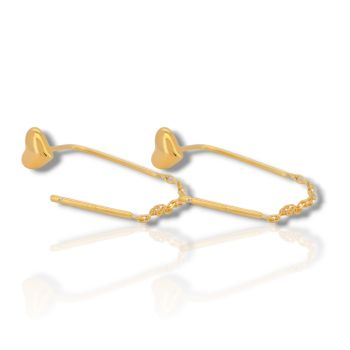 Σκουλαρίκια καρδούλες απο επιχρυσωμένο  ασήμι 925° (code FC11451)