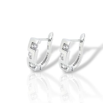 Orecchini in argento 925° rodiato  con zirconi cubici (FC011798)