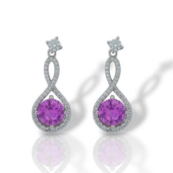 Orecchini in argento 925° rodiato con zirconi cubici  (code FC012444)