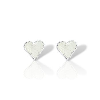 Platinum plated silver 925º earrings with hearts  (code FC014211)