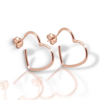 Orecchini a Cerchio Cuore in Argento 925 Placcato Oro Rosa (SVX1801131)