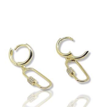 Ασημένια σκουλαρίκια  925° επιχρυσωμένα (code EZB103338)