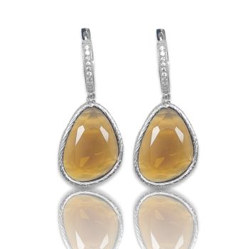 Σκουλαρίκια κρεμαστά απο επιπλατινωμένο ασήμι 925° (code FC0260169)