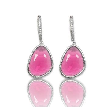 Σκουλαρίκια κρεμαστά απο επιπλατινωμένο ασήμι 925° (code FC0260817)