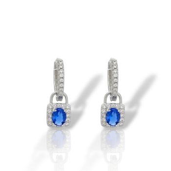 Σκουλαρίκια κρεμαστά απο επιπλατινωμένο ασήμι 925° (code FCM002777)