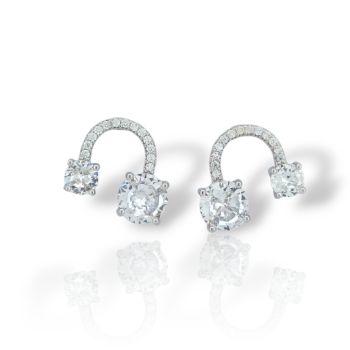Orecchini in argento 925° rodiato con zirconi cubici  (code FCM002778)
