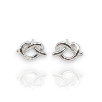 Platinum plated silver 925º knot earrings(code EA005674)