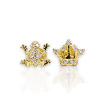 Orecchini RANA & CORONA in argento 925° dorato