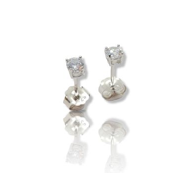 Σκουλαρίκια μονόπετρα απο ασήμι 925° (code FC000170)