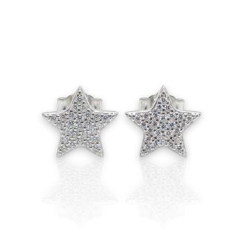 Platinum plated silver 925º earrings with stars  (code FC000718)
