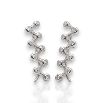 Orecchini DNA in argento 925° rodiato  
