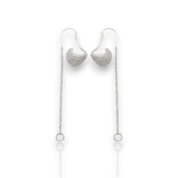Orecchini in argento 925° rodiato con zirconi cubici
