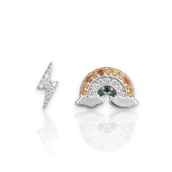 Orecchini Fulmine e Arcobaleno in argento 925° oro giallo (FC005404)