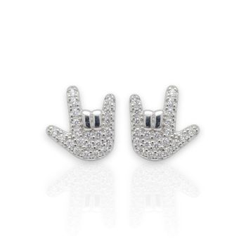 Platinum plated silver 925º ROCK earrings (code FC005425)
