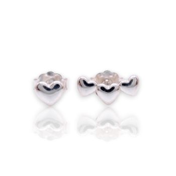 Orecchini cuori in argento 925° rodiato