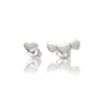 Σκουλαρίκια καρδούλες απο επιπλατινωμένο ασήμι 925° (code FC006902)