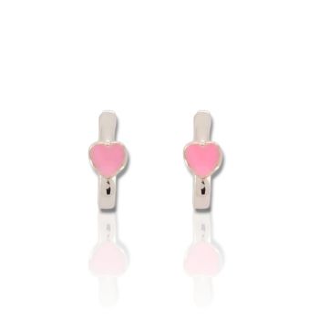 Σκουλαρίκια καρδούλα απο επιπλατινωμένο ασήμι 925° (code FC007077)