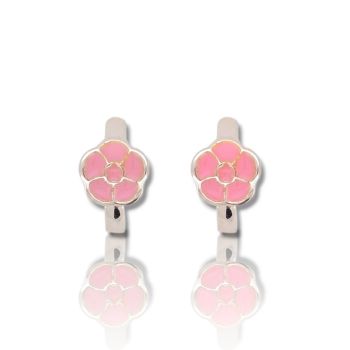 Σκουλαρίκια λουλουδάκι απο επιπλατινωμένο ασήμι 925° (code FC007079)