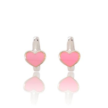 Σκουλαρίκια καρδούλα απο επιπλατινωμένο ασήμι 925° (code FC007078)