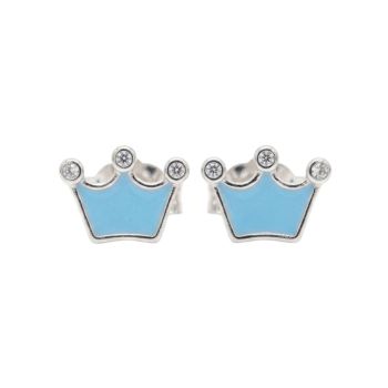 Orecchini Corona in argento 925° rodiato