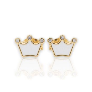 Orecchini Corona in argento 925° dorato