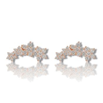 Σκουλαρίκια με λουλούδια απο επιχρυσωμένο ασήμι 925° (code FC007499)