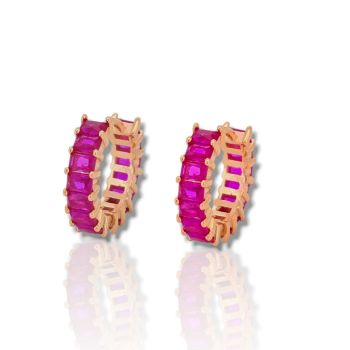 Σκουλαρίκια κρικάκι απο επιχρυσωμένο ροζ ασήμι 925° (code FC007977)