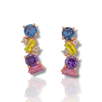 Σκουλαρίκια  απο επιχρυσωμένο (ροζ) ασήμι 925° (code FC008459)