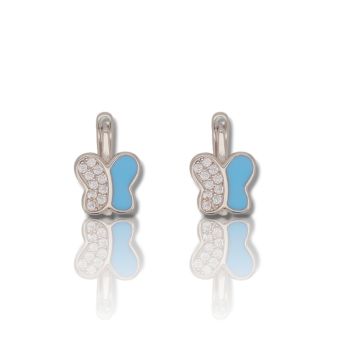 Σκουλαρίκια πεταλούδα απο επιπλατινωμένο ασήμι 925° (code FC008782)