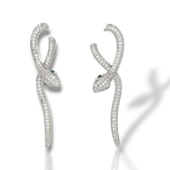 Σκουλαρίκια φίδι απο επιπλατινωμένο ασήμι 925° (code FC010105)