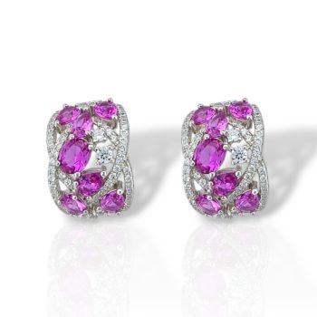 Σκουλαρίκια απο επιπλατινωμένο ασήμι 925° (code FC010739)