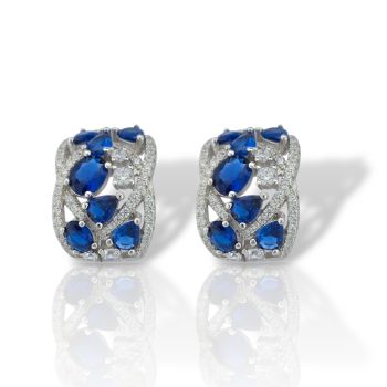 Ασημένια σκουλαρίκια  925° επιπλατινωμένα (code FC010740)