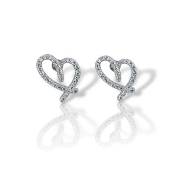 Orecchini cuore in argento 925° rodiato FC013561