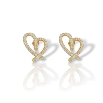 Orecchini cuori in argento 925° con zirconi cubici (FC014890)